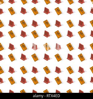 Seamless background from a set of under construction design elements, vector illustration. Stock Vector