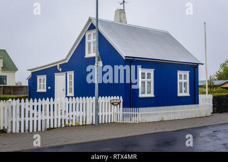 House in Eyrarbakki fishing village on the south coast of Iceland Stock Photo