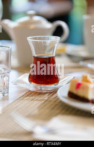 Turkish Tea In Traditional Glasses On Table Traditional Turkish