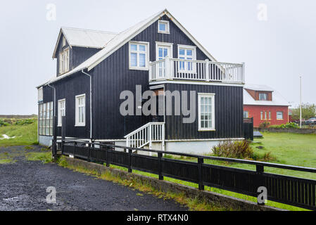 House in Eyrarbakki fishing village on the south coast of Iceland Stock Photo