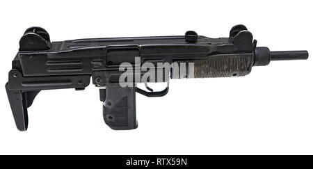 Uzi. Submachine gun isolated on white background. Stock Photo