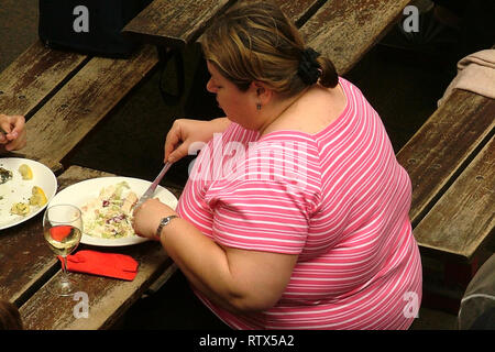 obesity, Binge eating disorder, overweight woman Stock Photo