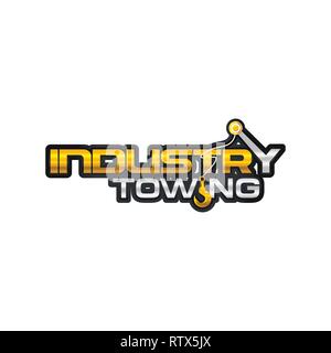 Crane Hook Towing industry shinny word mark , letter mark logo vector Stock Vector