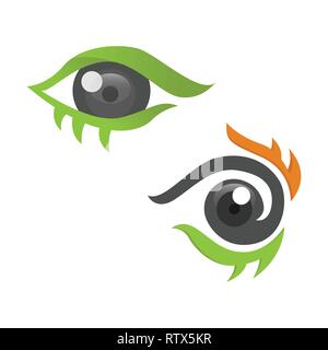 Set of eyes abstract design vector. Isolated on a white background. Abstract eyes with 3D style looking fit for healthy and security company Stock Vector