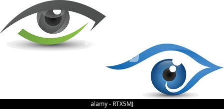 Set of eyes abstract design vector. Isolated on a white background. Abstract eyes with 3D style looking fit for healthy and security company Stock Vector