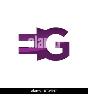 EG letter logo with creative negative space style vector Illustration Template. Stock Vector