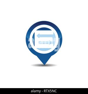 Letter E GPS pointer map travel logo design Stock Vector