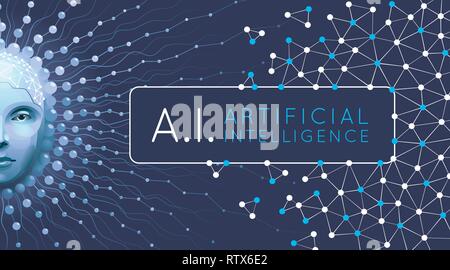 Artistic Representation Of Artificial Intelligence Stock Vector