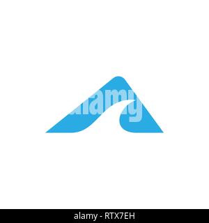 mountain path simple geometric logo Stock Vector