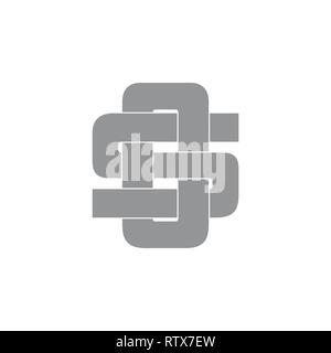 letters os linked geometric logo vector Stock Vector