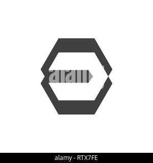 abstract letter ec geometric hexagonal logo Stock Vector