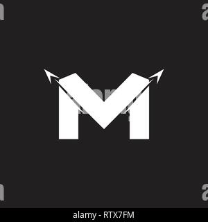 letter mv simple geometric motion arrow logo vector Stock Vector