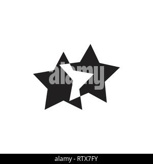 linked geometric two star symbol logo vector Stock Vector