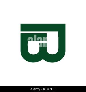 letters wj simple geometric line logo vector Stock Vector