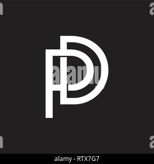 letters pd linked overlapping logo vector Stock Vector