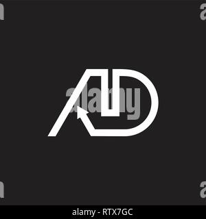 letters ad simple geometric arrow line logo vector Stock Vector