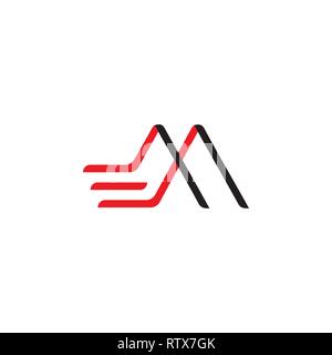 abstract letter m stripes motion line logo Stock Vector