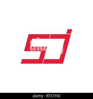 letters sj simple geometric arrow logo vector Stock Vector
