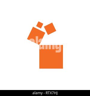 boxes fly pixels design logo vector Stock Vector