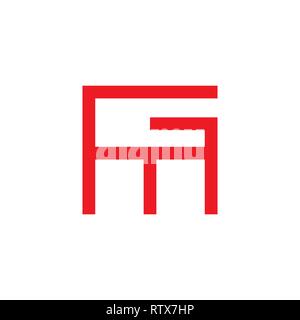 simple geometric square letter gm logo Stock Vector