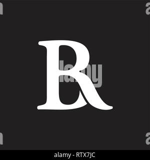 abstract letters rb linked simple logo Stock Vector