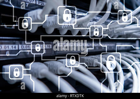 Blochain information encryption. Cyber security, crypto currency. Stock Photo