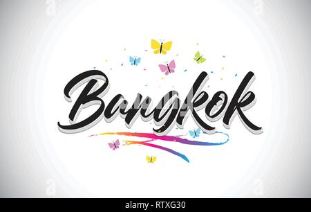 Bangkok city handwritten text word hand lettering. Calligraphy text ...
