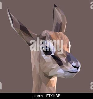 Rupicapra low poly design. Triangle vector illustration. Stock Vector