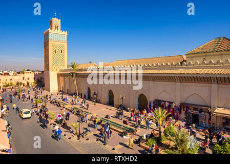 Koutoubia Mosque and nearby square at the Medina quarter of Marrakech Stock Photo