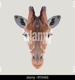 Giraffe low poly design. Triangle vector illustration. Stock Vector