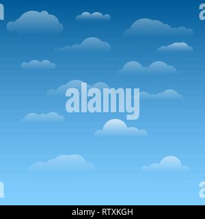 Collection of vector clouds with light gradinet and different shapes Stock Vector