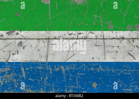 Detail of the national flag of Sierra Leone waving in the wind on a ...