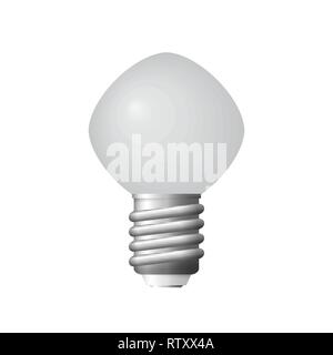 Glowing LED bulb. Vector illustration. 3d design. Eco equipment. Stock Vector