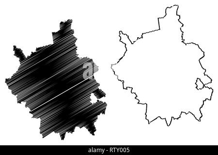 Cambridgeshire (United Kingdom, England, Non-metropolitan county, shire county) map vector illustration, scribble sketch Cambs. map Stock Vector