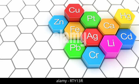 Nutrition elements on honeycomb Stock Photo