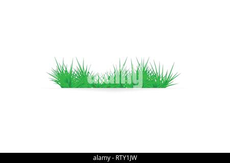 Green grass on a white background. glade in the forest of grass Stock Vector