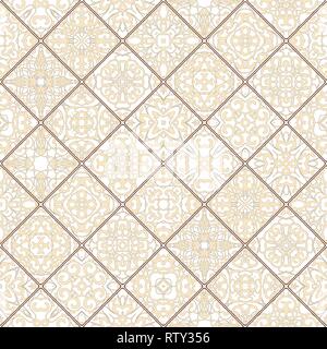 Set of seamless abstract patterns. Colorful tiles background in oriental style. Vector illustration. Stock Vector