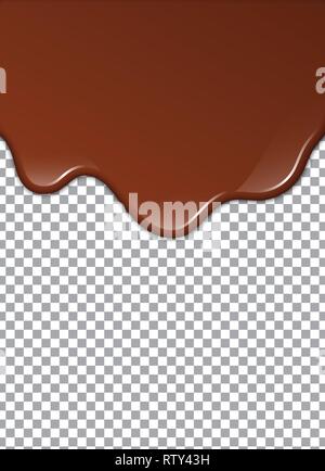 Melted Chocolate Syrup. Leaking Drops. Sweet Design. Vector illustration Stock Vector