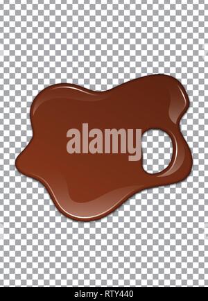 Melted Chocolate Syrup. Leaking Drops. Sweet Design. Vector illustration Stock Vector