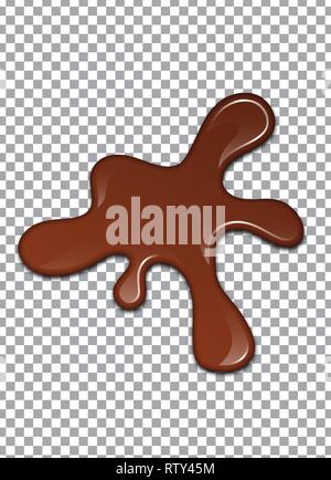 Melted Chocolate Syrup. Leaking Drops. Sweet Design. Vector illustration Stock Vector