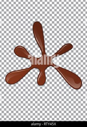 Melted Chocolate Syrup. Leaking Drops. Sweet Design. Vector illustration Stock Vector