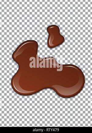 Melted Chocolate Syrup. Leaking Drops. Sweet Design. Vector illustration Stock Vector