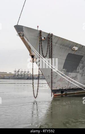 decommissioned ships at The Navy Yard, formerly the Philadelphia Naval Shipyard Stock Photo