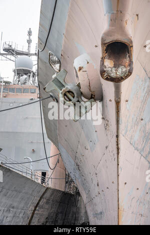 decommissioned ships at The Navy Yard, formerly the Philadelphia Naval Shipyard Stock Photo