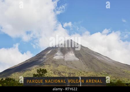 Parque nacional volcan arenal or the Arenal volcano national park in La Fortuna, Costa Rica Stock Photo