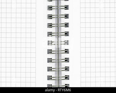 close up of blank notebook with spiral in the middle for listing, copy space Stock Photo