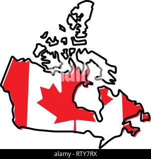 Canada map outline - smooth simplified country shape map vector Stock ...