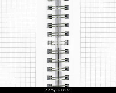 close up of blank notebook with spiral in the middle for listing, copy space Stock Photo