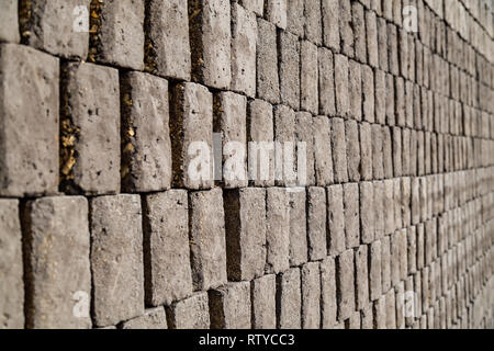 Adobes or bricks in the process of drying prior to being burned in a wood-burning oven Stock Photo