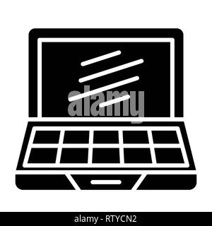 Laptop Icon, Vector Illustration, Technology Glyph Stock Photo